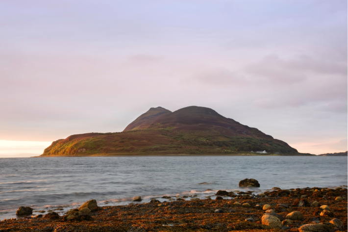 Lamlash Bay with Holy Island pictured