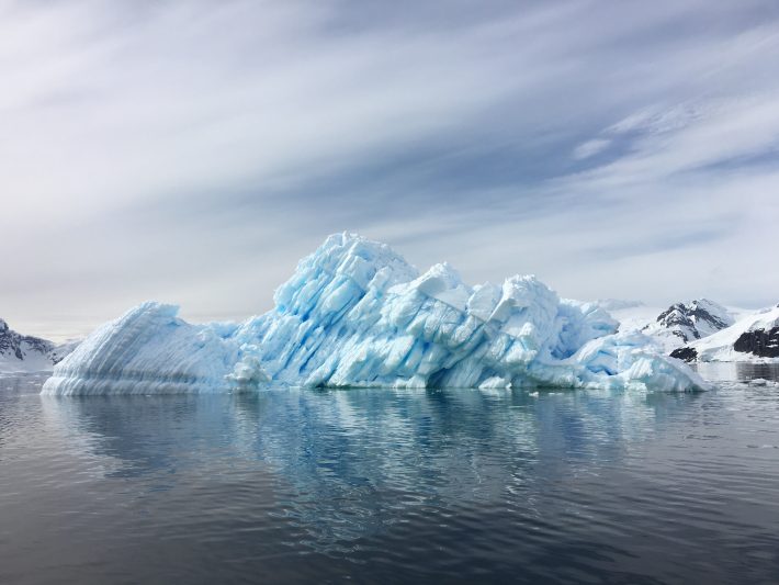 Ice floating in the Antarctic Ocean.